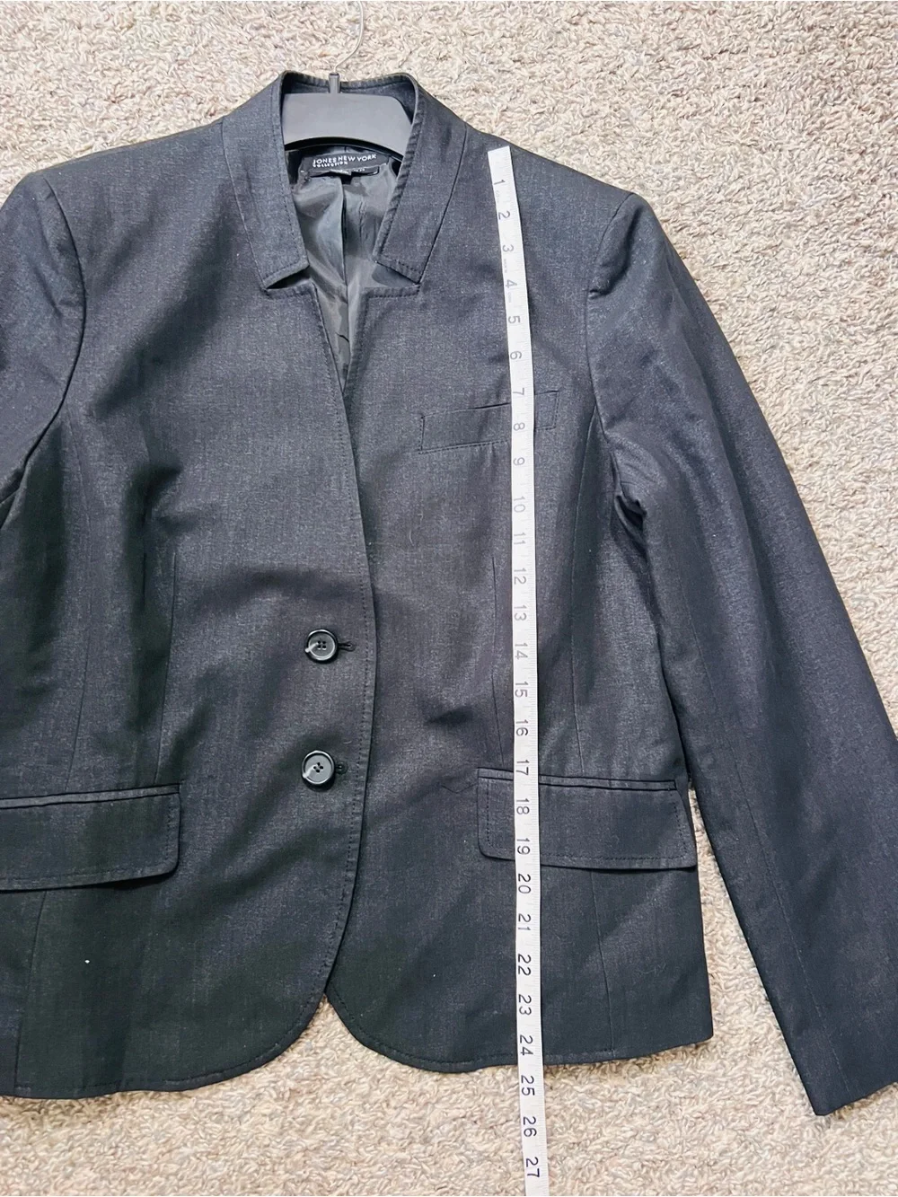Jones‎ New York Women's Denim like Grey Tailored Blazer - Classic Work Jacket